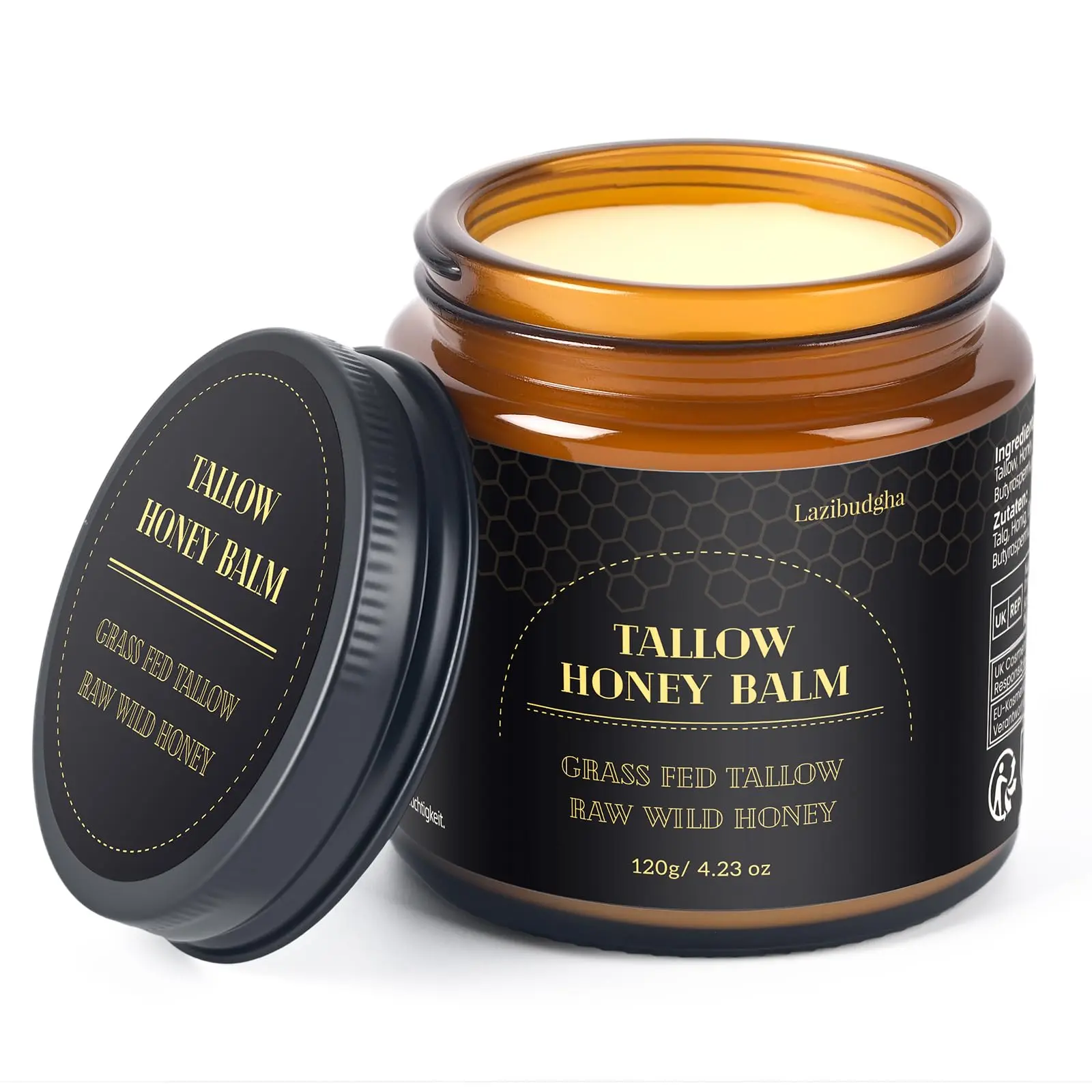 HOT !!! Beef Tallow for Skin, Tallow and Honey Balm for Face, Grass-Fed Tallow for Body, Deep Nourishing 4.2 oz / 120g