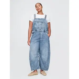UltraSoft Denim Horseshoe Overalls Fit Petite