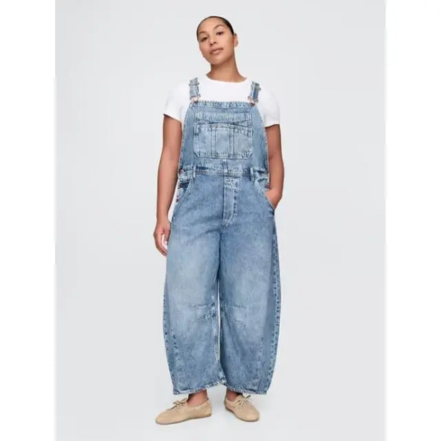 UltraSoft Denim Horseshoe Overalls Fit Petite