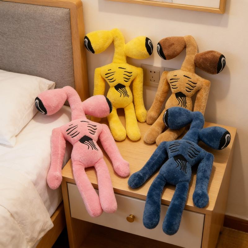 Siren Head Plush Toys Limbs Movable Double-Head Monster Cartoon Cat and Dog Doll, Plush Toys for Halloween and Christmas Party Birthday Gift