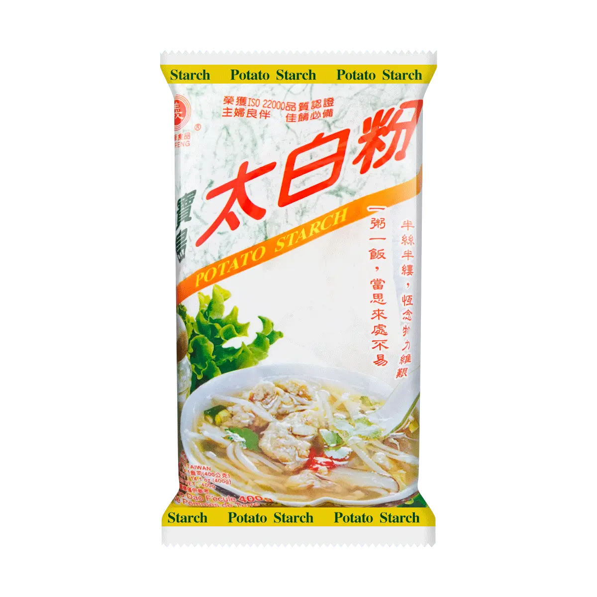 YI FENG Taiwanese Tapioca Starch Powder (400g) - Pure Arrowroot Flour for Cooking & Baking