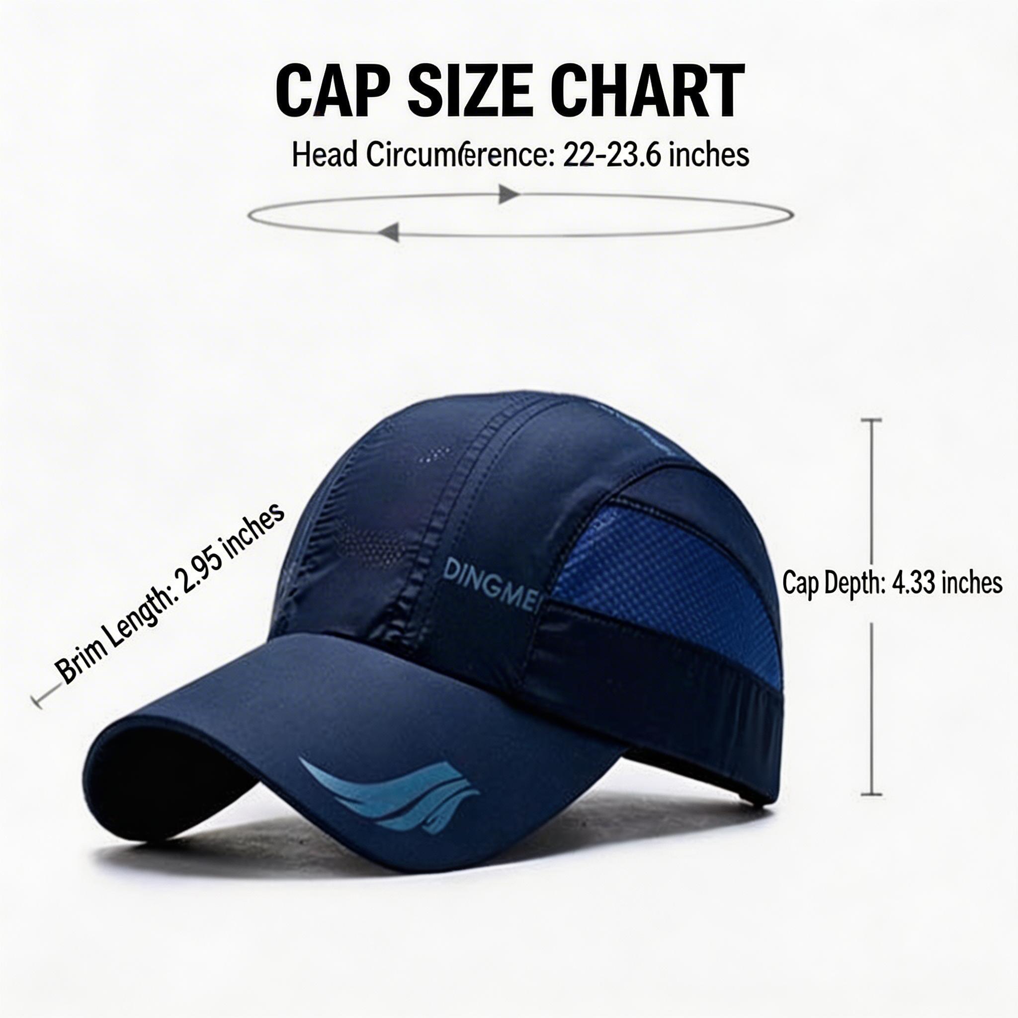 2-Pack Men's Lightweight Quick-Dry Mesh Baseball Cap, UV Protection Sun Hat with Adjustable Strap, Breathable Visor Hat for Running, Fishing, Hiking & Cycling