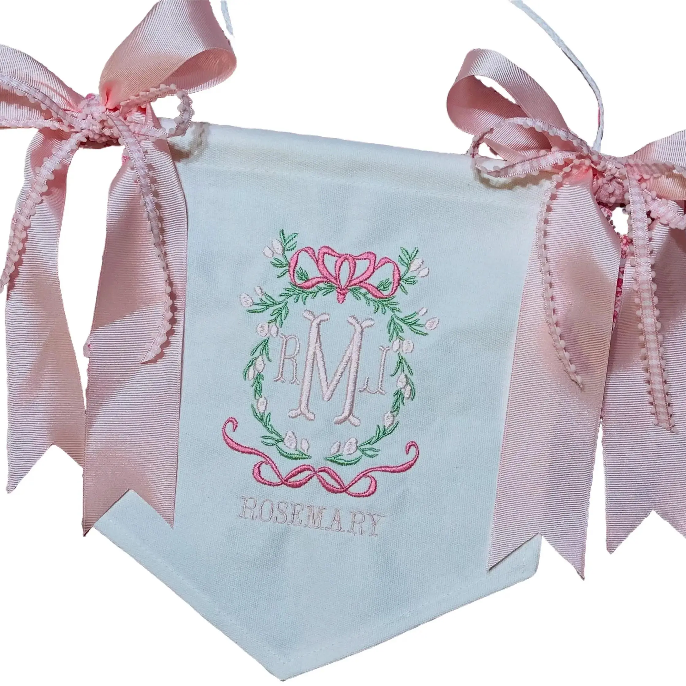Custom Embroidered Banner First Day, Welcome Baby