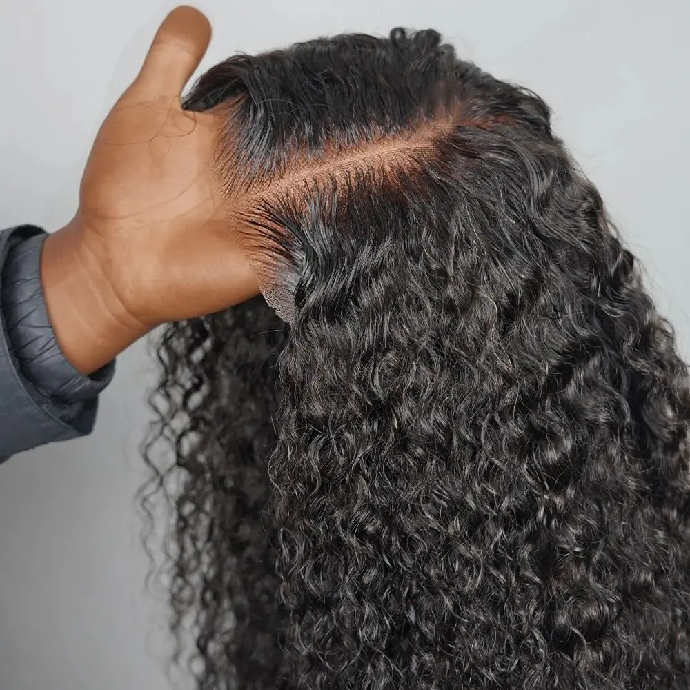 MYLOCKME Deep Wave Human Hair Wig for Women, 180% Density Soft Glueless 6x4 HD Lace Closure, Pre-Plucked Heat Resistant Natural Black 12 Inches, Thick, Female, Heat Resistant Wig, 21.5-22.5 Inch, Glueless Wigs