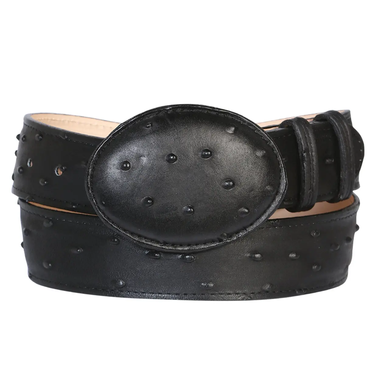 Black Ostrich Print Belt Black Ostrich Print Belt