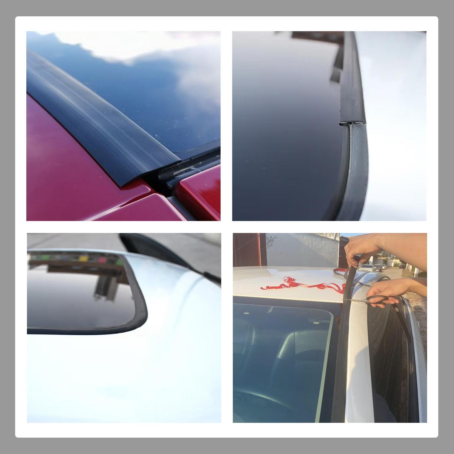 10Ft Universal T-Shape Car Weather Stripping, Self Adhesive Rubber Seal Strip for Windshield, Soundproof Quick Lift