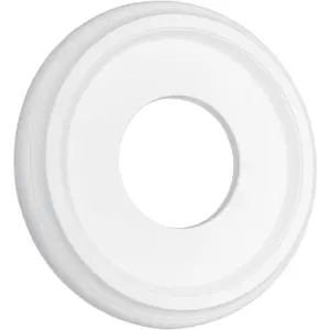 Ceiling Medallion Molded PU Round Ceiling Light Medallions Smooth Finish Backdrop Decor for Light Fixtures and Fans, White (OD 25mm, ID 10mm)