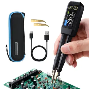 Rechargeable 10kHz LCR Meter Tweezer, ESR Meter, Mini SMD Multimeter for Capacitance Inductance Continuity Diode Measurement, Electronic Component Tester - LCR-ST1