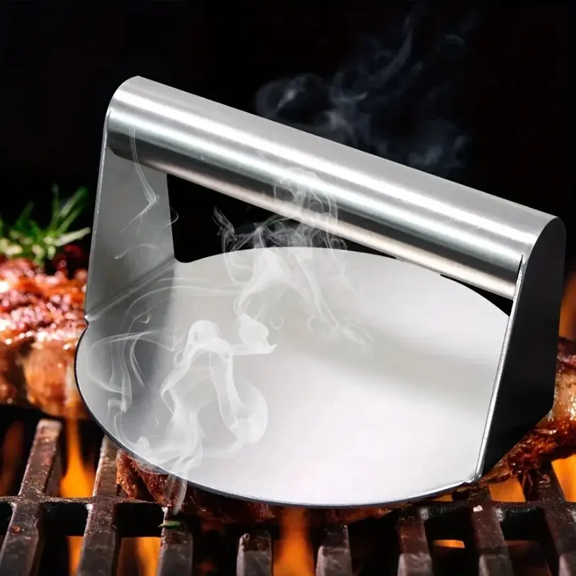 Stainless Steel Burger Press Set - 1 pc - Durable & Easy to Clean - Perfect for Home Cooking - Enhances Your Burger Making Experience Stainless Steel Burger Press Set Stainless Steel Nonstick Burger Press