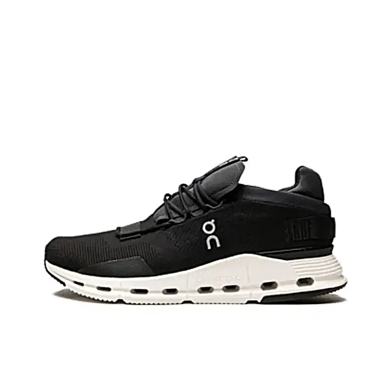 Unisex Black White Two Tone Mesh Running Sneakers, Segmented Hollow Wave Thick Cushion Shock Absorb Athletic Trainers, Lightweight Breathable Lace Up Jogging Walking Shoes For Gym Daily Commute Men Women