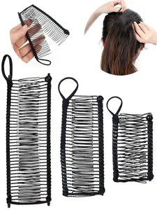 1pc Simple Banana Comb High Elasticity, Versatile Adjustable Hair Clip Clamp, Retro Style for Daily Commute Party Use Hairpins Ponytail Claw Clip