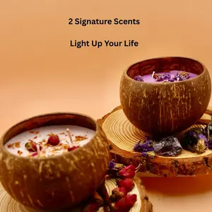 Coconut Shell Soy Wax Candle Set – Crystal Relaxation Candle Bundle