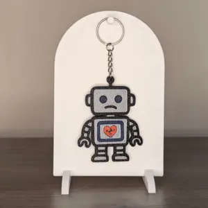 Robot Companion Keychain 3D Printed Sleep Token Lyric Inspired with Broken Heart Design