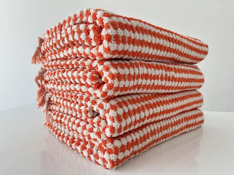 Organic Cotton Towel, Orange Bath Towel 36x70, Thick Absorbent Towel, Soft Towel, Housewarming Gift, Wholesale Towel, Personalized Towel