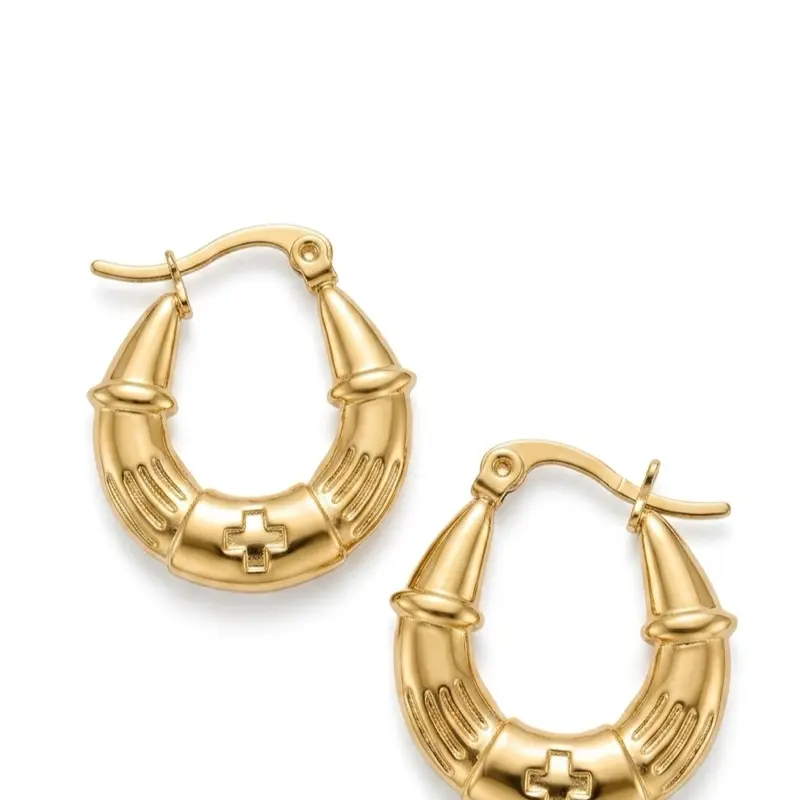 Aretes  arracadas pequeñas en baño de oro 14k hipoalergenicos