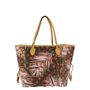 Pre-owned Louis Vuitton Monogram Canvas Shoulder Bags Neverfull MM Jungle Dots Shoulder Bag Brown