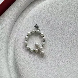 NC123-Alphabet Muse | A–Z Pearl Letter Pendant Made By Real Pearl, Freshwater Cultured Mini Pearls 3–6 mm, Personalized Initial, Pendant Only or With 16–18 in Chain, Gift Ready.alphabet pearl pendant, initial pearl necklace, personalized jewelry