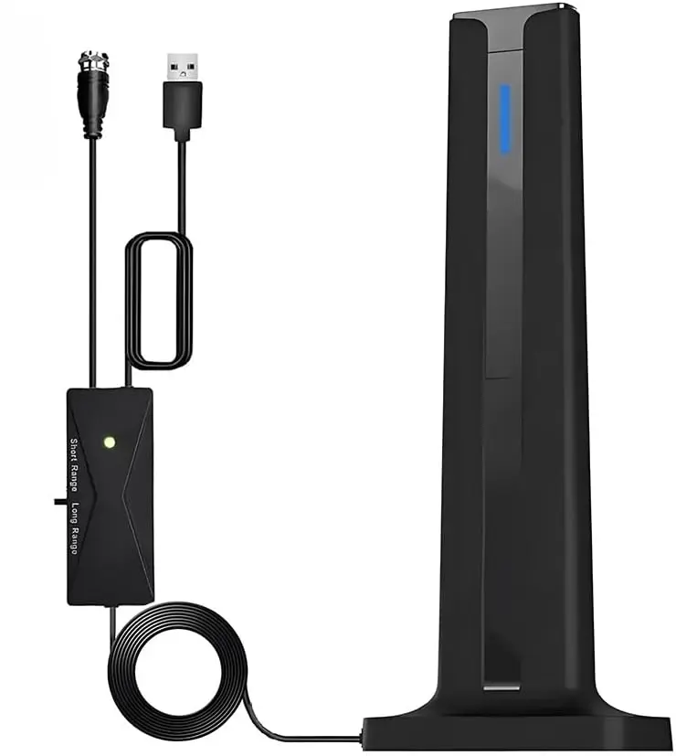 Digital Antenna for Smart TV Indoor, 2026 HD Antennas with 3M-Stick Base, Summerwins,360°&Long Range Reception 4k 1080p for Local Channels, Easy Setup Antenna for TV Without Cable (Black)