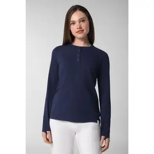 Women's Hallandale Long Sleeve Henley T-Shirt | Navy