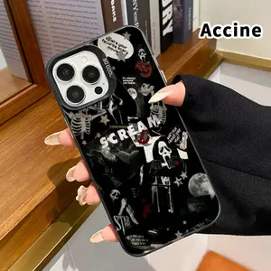 Compatible for iPhone 15 16 Pro Max Plus 14 13 12 11 E Ghost Face Killer Pattern Durable shockproof Anti-Scratch PC Protection Magnetic Phone Case Cellphone Protective