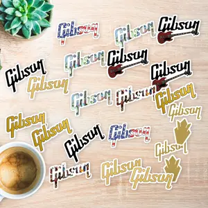 Stickers Pack 20 Pcs Gibson Bottle Logo Guitar Waterproof Vinyl Laptop Bike Colorful Water Aesthetic Skateboard Bumper Car Luggage