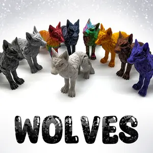 PLA Wolves - 3D Printed Fidget, Modern Design, Ideal for Stress Relief
