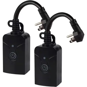 Outdoor Smart WiFi Plug, Heavy Duty Wi-Fi Timer with One Grounded Outlet, Wireless Remote Control by App Compatible with Alexa,Google Home Assistant 2.4 GHz Network only, ETL Listed (2 Pack)