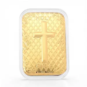 24K Golden Bible Cross Emboss Sheet 31x45.5mm 10mg