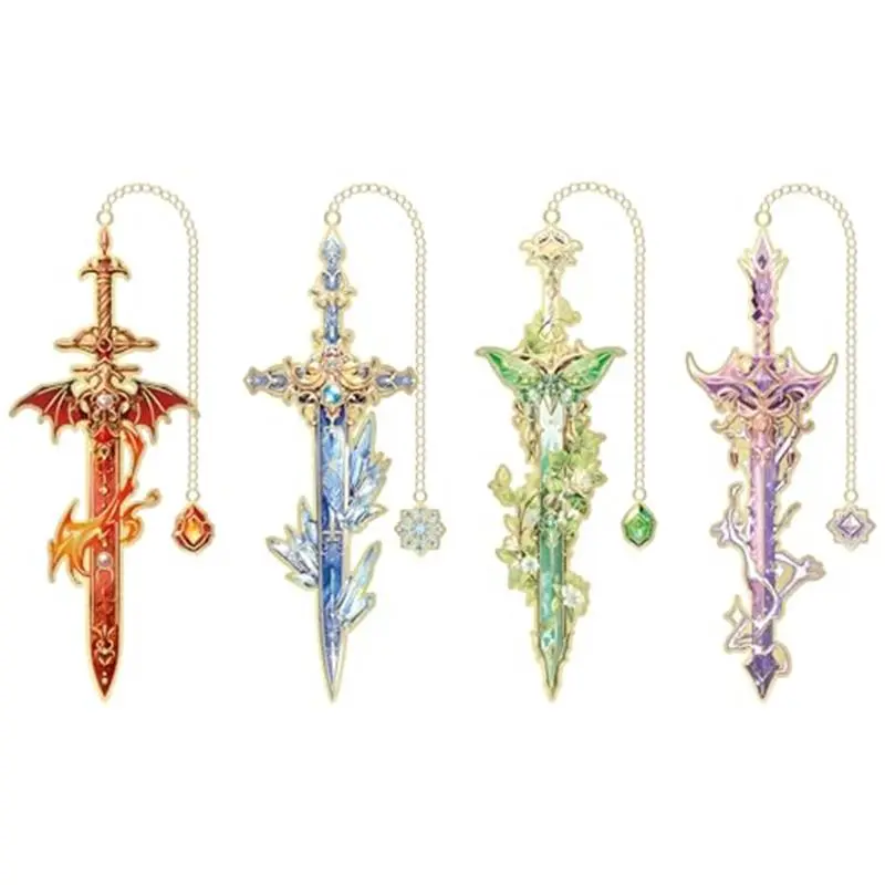 4pcs Fantasy-Inspired Ultra-Slim 0.5mm Medieval Knight Alloy Metal Bookmarks - Office Stationery Page Holders, Bookmark Organizer & Gift Set for Book Lovers