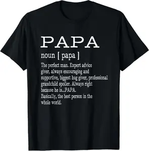 100% Cotton Papa Definition Grandpa Father's Day Gifts - Men T-Shirt