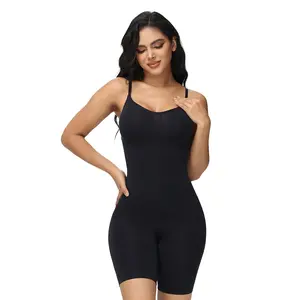 Curveshe High Elastic Adjustable Strap Bodysuit Invisible Open Crotch Basic Shapewear