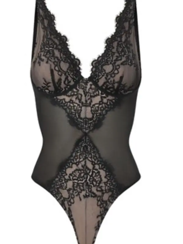 Popilush Shapewear Bodysuit V Neck Tummy Control Backless Lace Tank Tops Sleeveless Thong Bodysuit