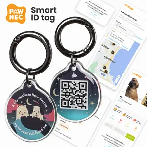 IndieTag 'Cosmos' with instant text alert - Dog ID Tag - QR code Tag for Dog and Cat - Personalized Pet ID - Customized Name Tag
