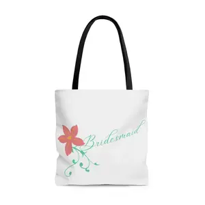 Bridesmaid Proposal Hibiscus Tote Bag - Personalized Cotton Bridal Party Gift