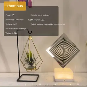 Small Night Light Bedroom Rotating Bedside Lamp LED Rechargeable Atmosphere Light Decoration Ornament