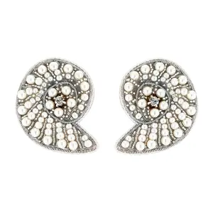 Beaded Nautilus Stud