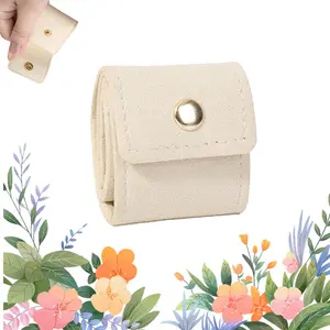 Mini Travel Jewelry Bag with Buckle,Small Travel Jewelry Organizer Case,Foldable Jewelry Roll for Journey Rings, Necklaces, Earrings, Bracelets-Lightweight Jewelry Storage Organizer