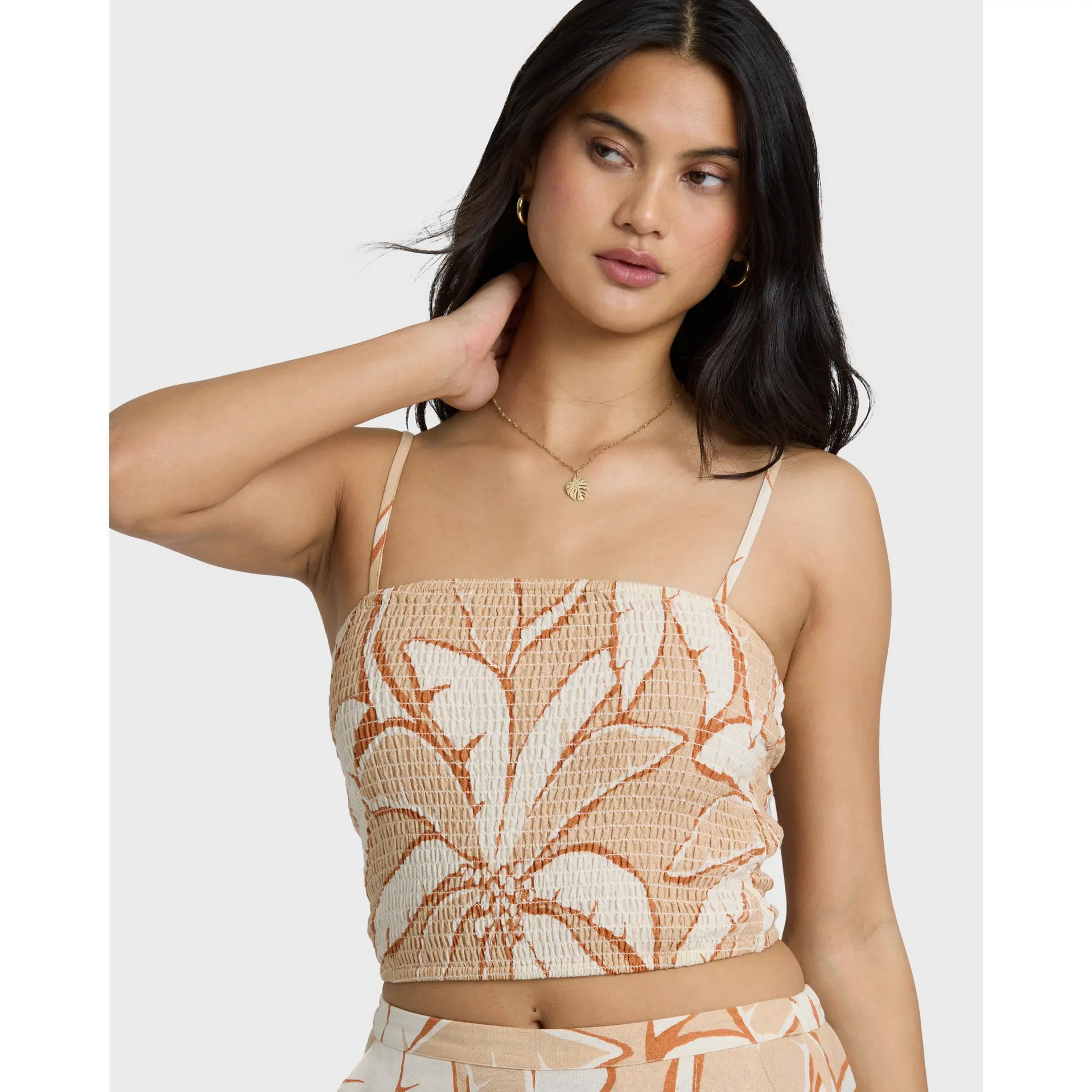 BILLABONG Women's Tropic Breeze Woven Tank, Smocked Back, Beach Everyday Casual