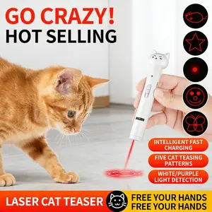 USB Rechargeable Cat Laser Toy, 2-in-1 Flashlight & Wood's Lamp for Cats, Kitten Interactive Teaser with UV Light for Ringworm Detection party gifts