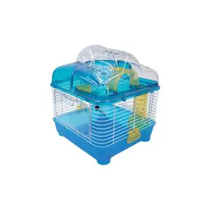 YML  10 in. Clear Plastic Hamster-Mice Cage in Blue
