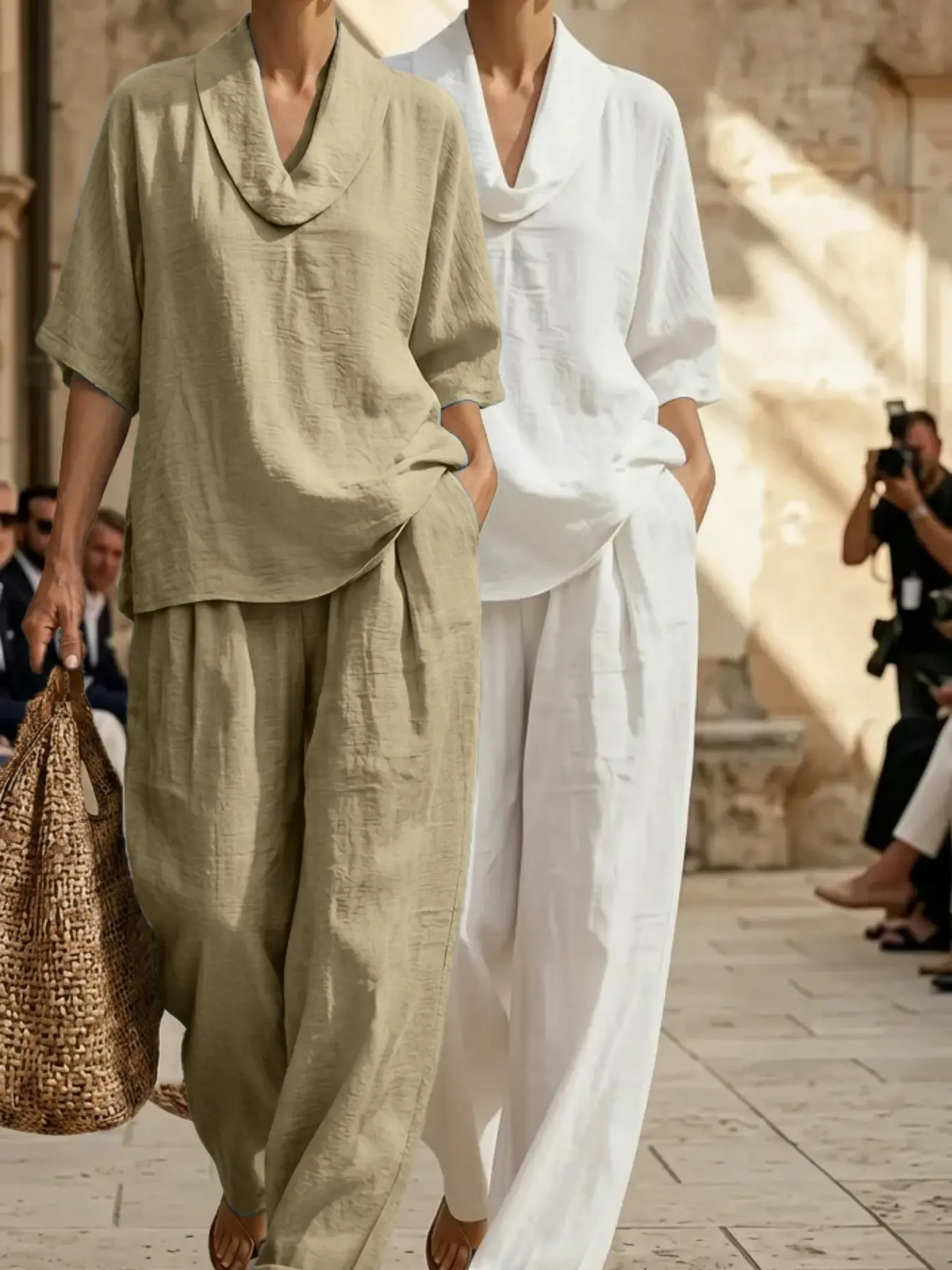 Khaki + White