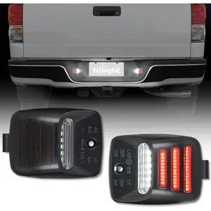 Nilight License Plate LED Car Lights, 2PCS Waterproof Car Accessories Kit with Red Triple OLED Tube & 6000K White Light, Compatible with 2005-2015 Toyota Tacoma & 2000-2013 Tundra