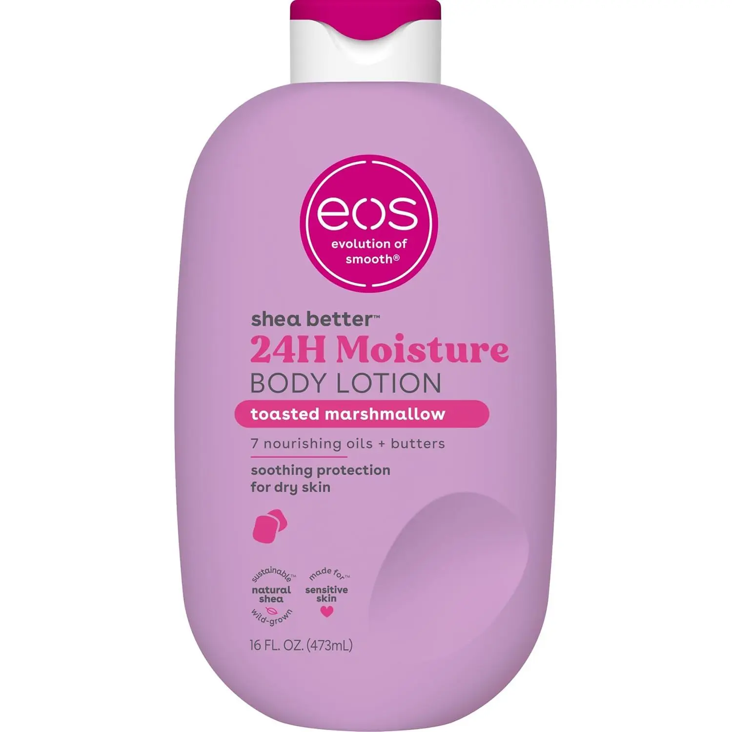 eos Shea Better Body Lotion- Vanilla Cashmere, 24-Hour Moisture, 16 fl oz