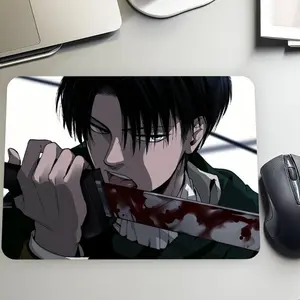 Anime Warrior Blood-stained Blade Pattern Mouse Pad, Cool and Unique Mouse Mat, Aesthetic Waterproof Washable Smooth Hard Desk Mat for Gaming and Office