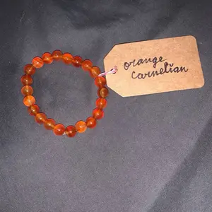 orange carnelian 8mm crystal bracelet