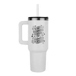 "Not A Morning Person" Engraved Vacuum Tumbler, Insulated Drinkware Flask with Secure Lid, Reusable Water Bottle for Daily Use