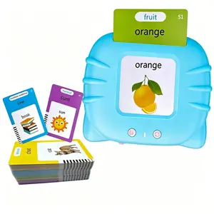 Bilingual Learning Card Machine for Spanish and English Vocabulary Montessori Educational Tool with 224 Core Sight Words Portable Pocket Design Voice Training Function Great Gift for Kids
