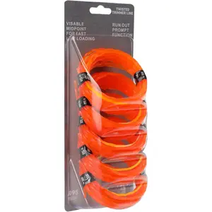 5 Pack String Trimmer Line Compatible with Ego String Trimmer 0.095" 70FT Weed Eater String Pre-Cut Dual Color Fast-positioning Triangular Twisted Trimmer Line Weed Wacker String