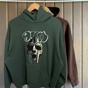 Vintage Mf Doom Mask Hoodie Green | 90s Hip Hop Hoodies Full Color