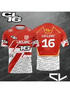 2026 New Race Car Number 16 Driver Charles Leclerc Fan 3D Printed T-shirt for Men and Women Summer Casual Short Sleeved Shirt